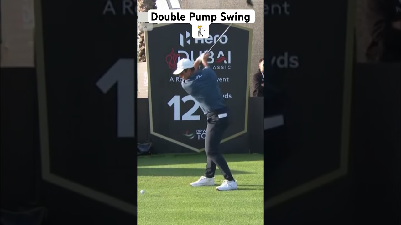 Hovland brings back the double pump 💪🏼#tigerwoods #pgatour #golf #brysondechambeau #golfswing
