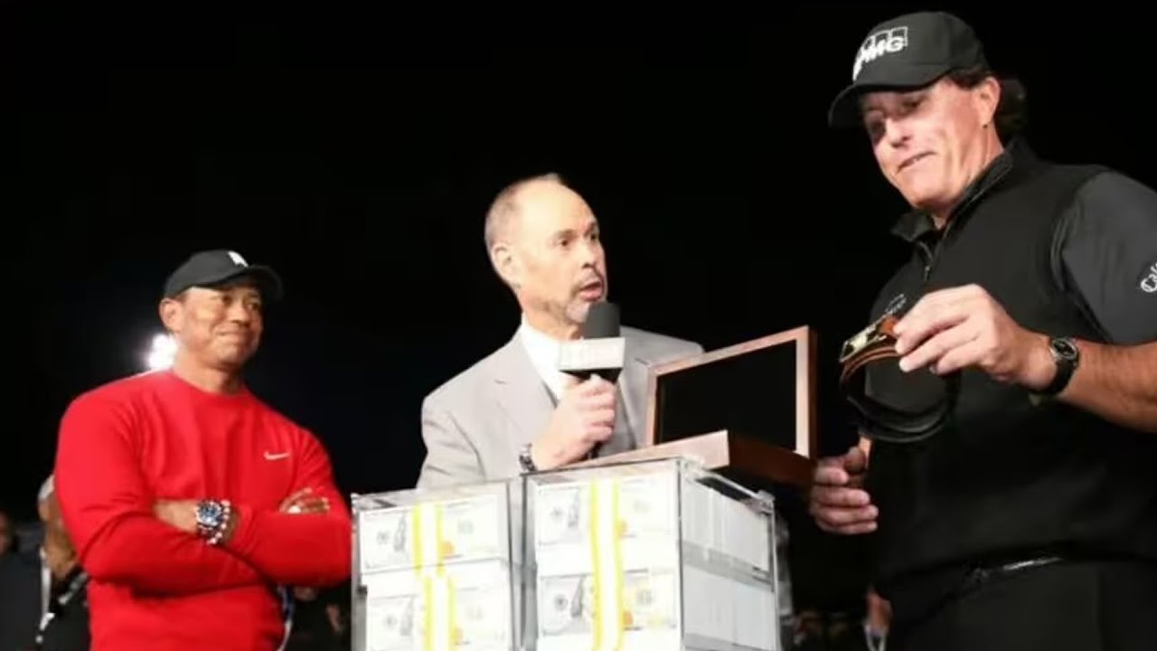 Phil Mickelson left Tiger Woods smarting in front of a pile of cash as viewers got refund