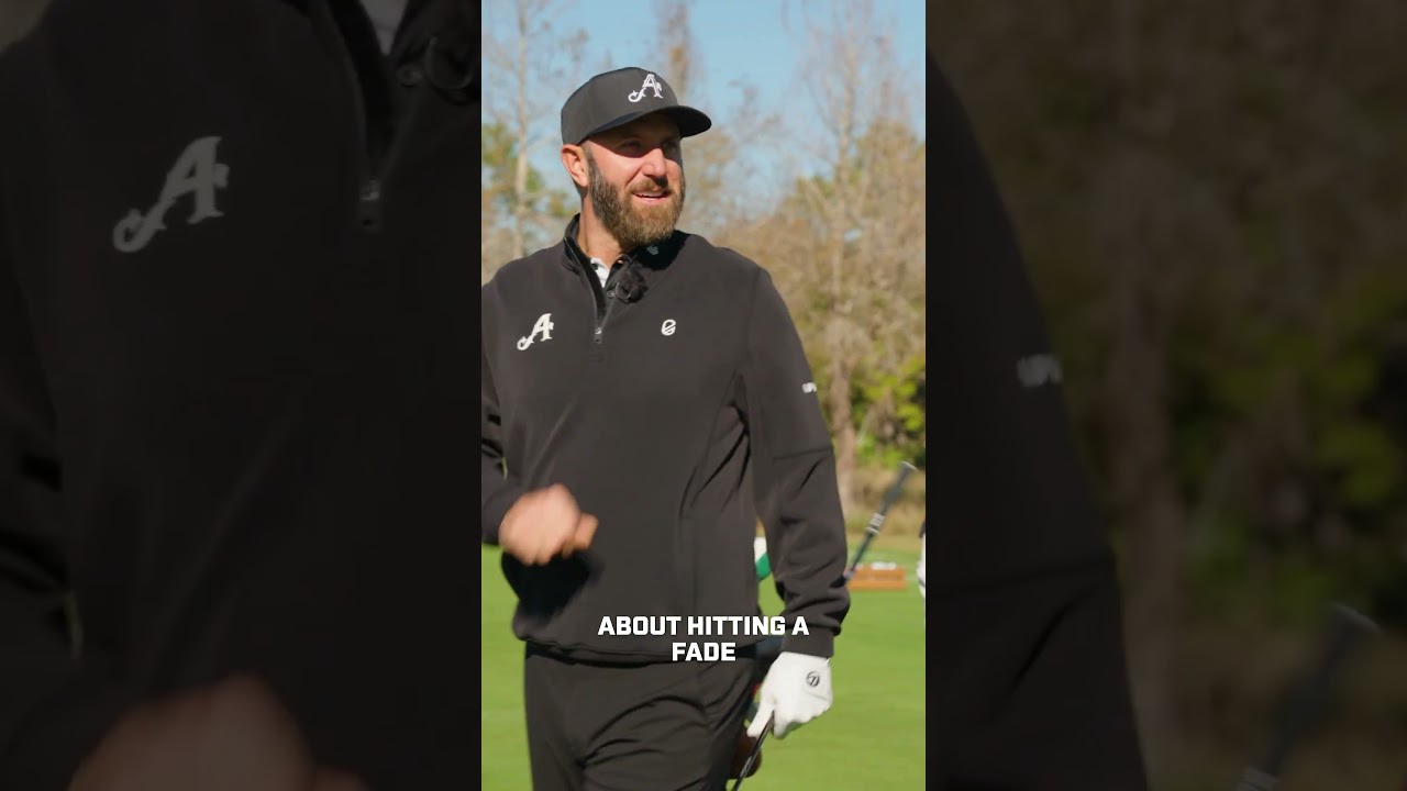 Dustin Johnson teaches Phil Mickelson how to hit a fade.