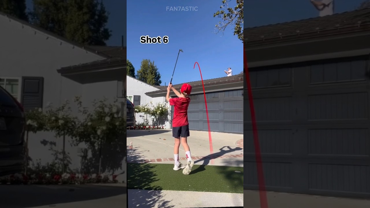 Young Golfer recreates Bryson Dechambeau backyard Hole-in-one