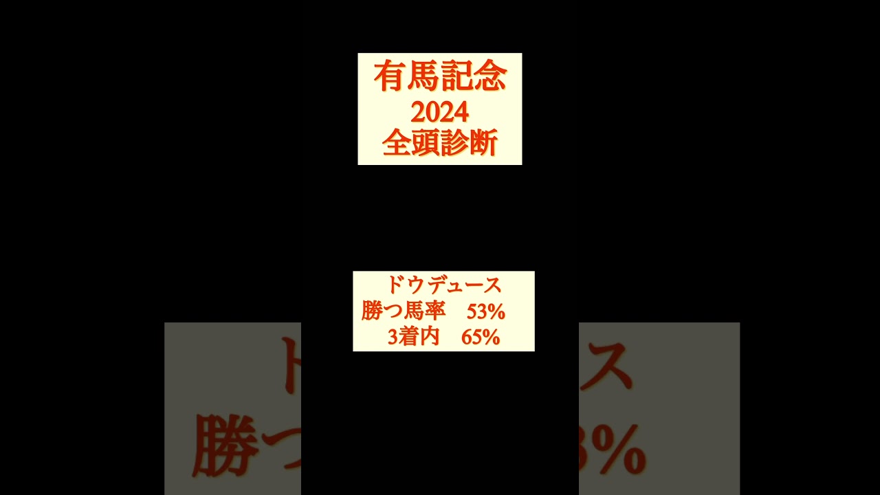 【全頭診断、有馬記念2024】#ドウデュース#ダノンデザイル#アーバンシック#スタニングローズ#スターズオンアース#プログノーシス#ブローザホーン#ベラジオオペラジャスティンパレス#有馬記念