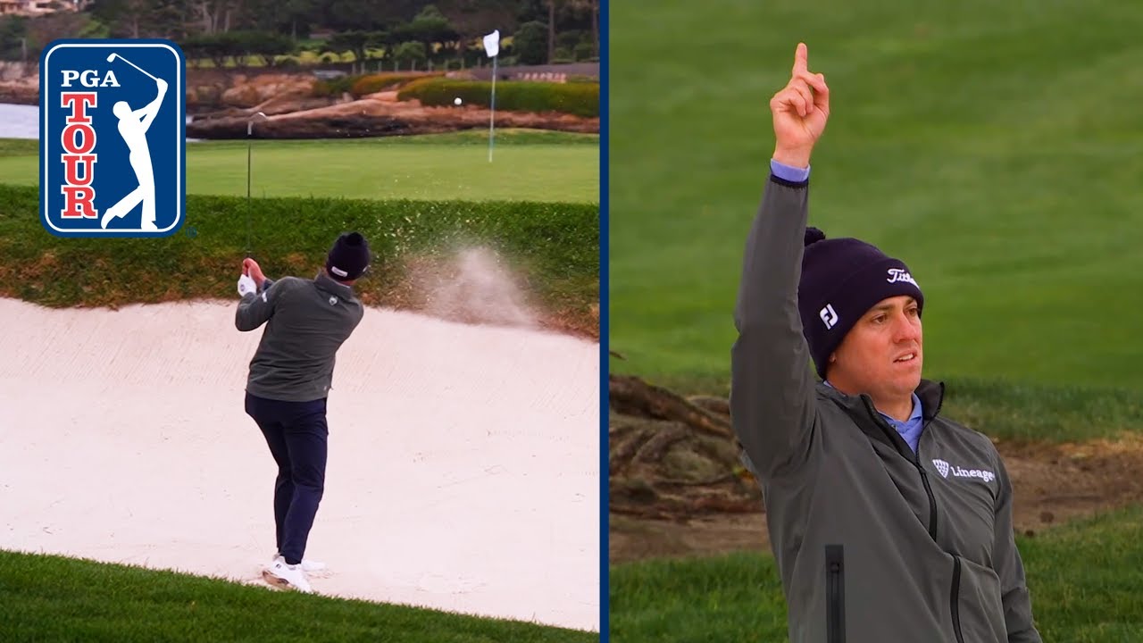 Justin Thomas holes out for ELECTRIC eagle at AT&T Pebble Beach