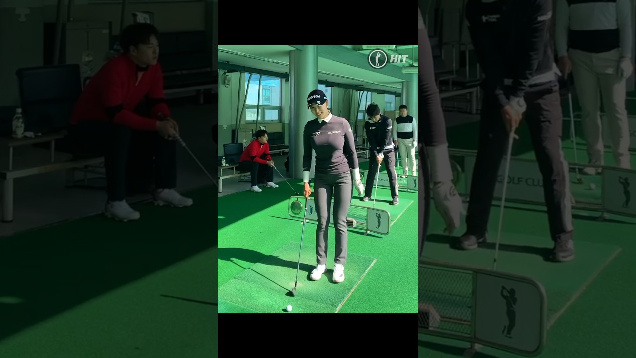 어드레스 서봐? 😍 쳐볼께ㅋ 하는 유현주프로 골프연습장 스윙