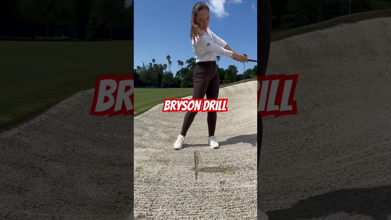 Try out this Bryson DeChambeau drill for better iron contact! #brysondechambeau #golftips #golftip