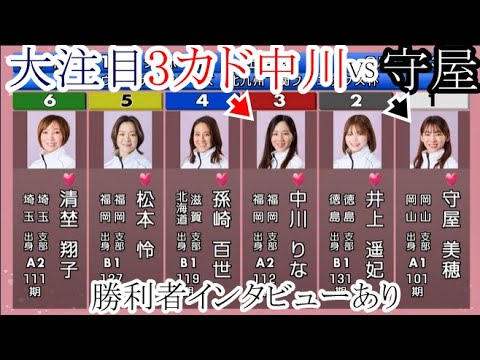 【下関競艇】大注目！女子戦では珍しい「3カド」③中川りなVS①守屋美穂(勝利者インタビューあり)