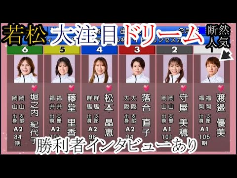 【若松競艇】注目「ドリーム」①渡邉優美②守屋美穂③落合直子④松本晶恵⑤藤堂里香⑥堀之内紀代子