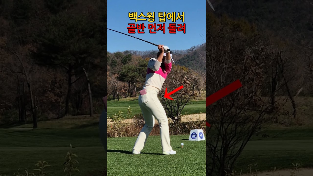 백스윙 탑에서 골반 먼저 돌리는 #이동은 #KLPGA