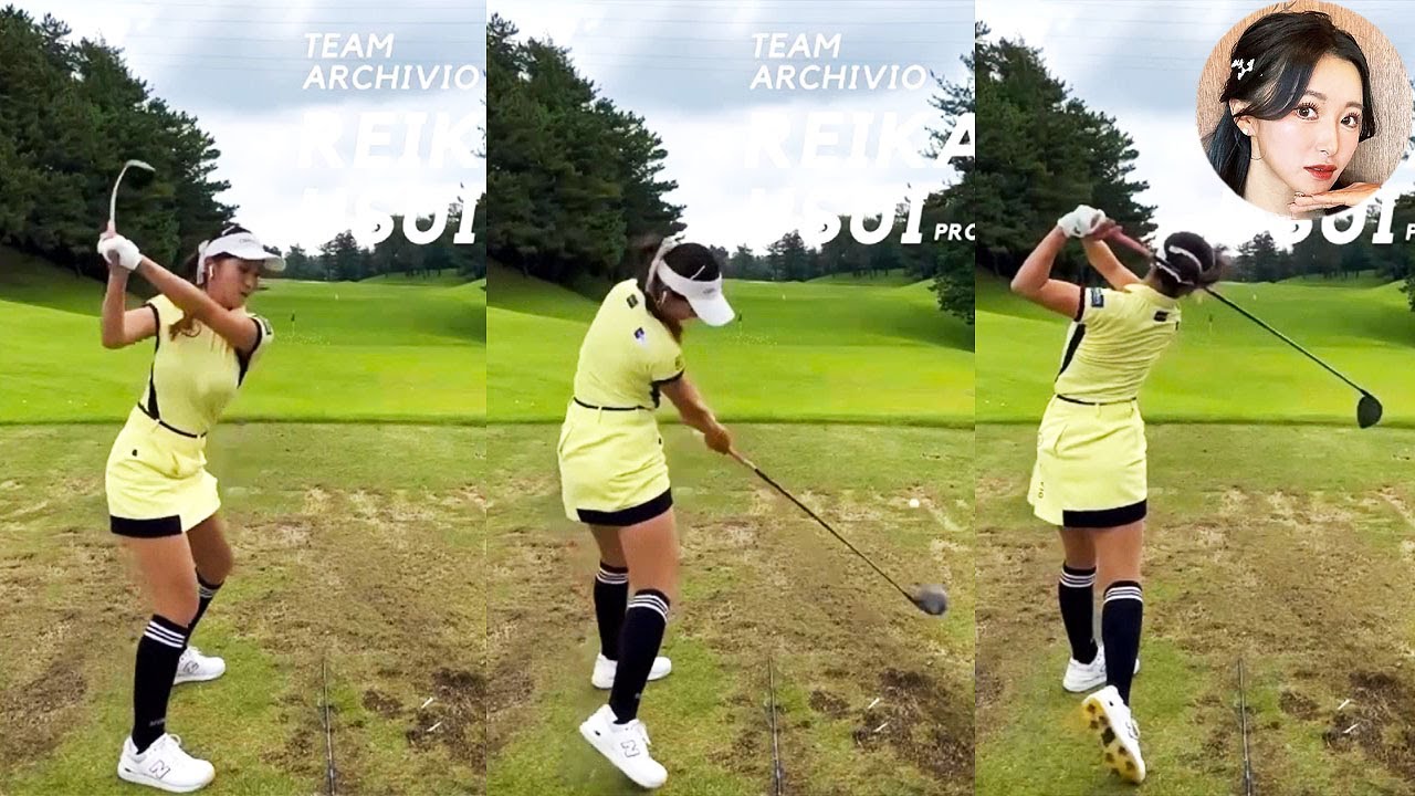 Reika Usui 臼井麗香 プロゴルファー DRIVER SHOT SLOW MOTION !!!
