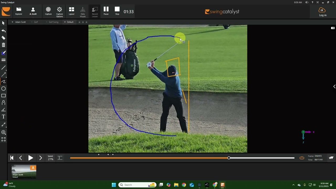 Adam Scott Front View Iron Fairway Bunker