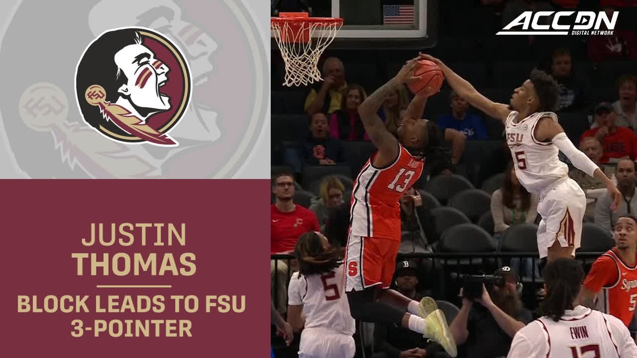 Justin Thomas's Block Leads To A Jerry Deng 3-Pointer For FSU