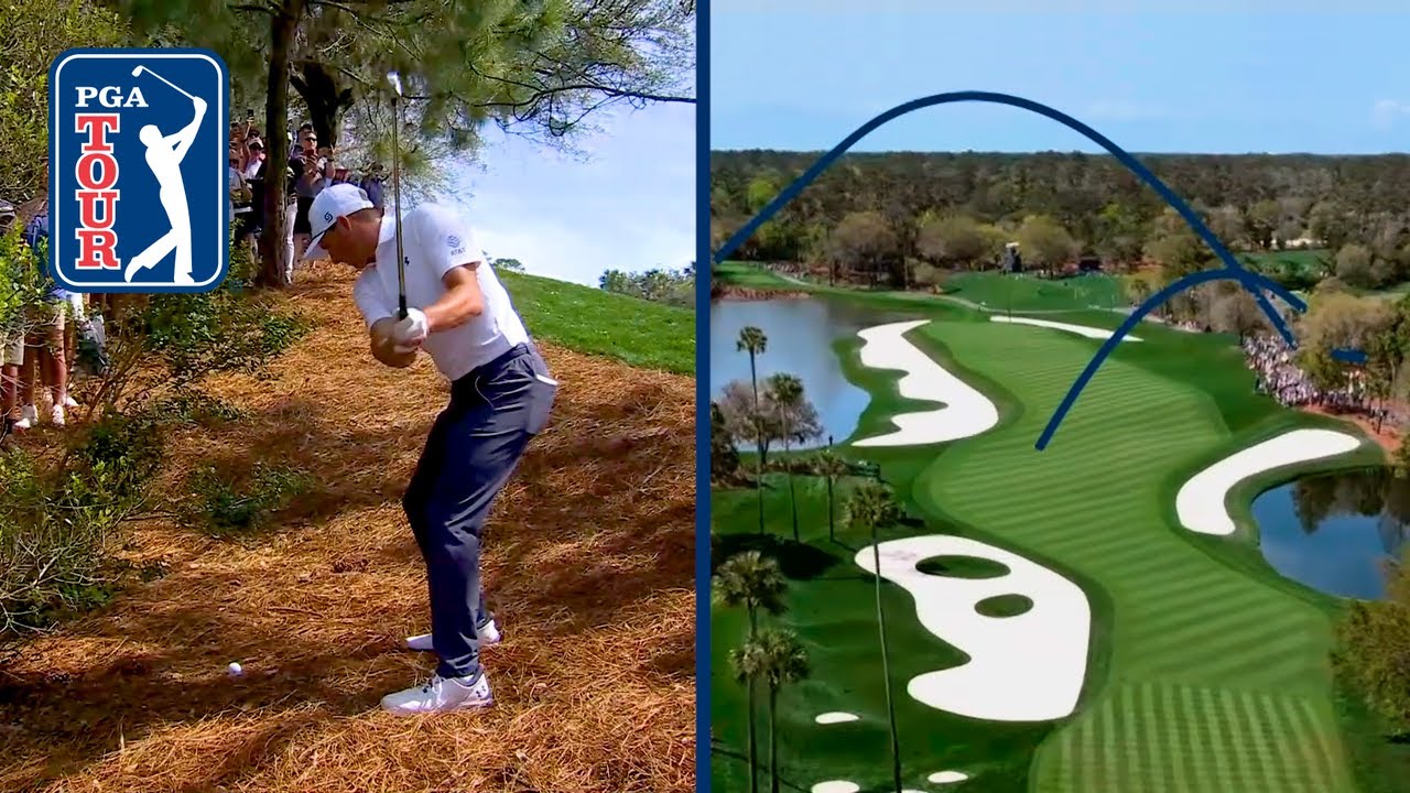 Jordan Spieth goes LEFTY to escape pine straw at THE PLAYERS