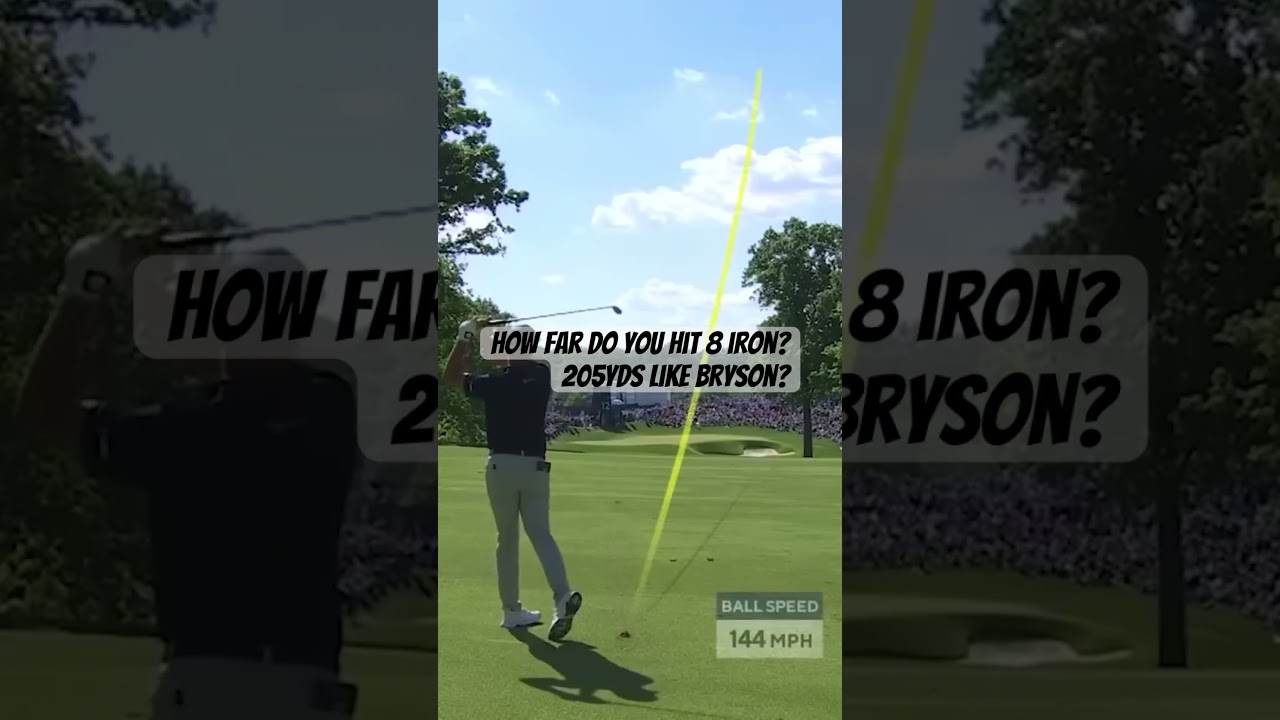 Bryson DeChambeau 8 iron Down the Line 2024 #brysondechambeau #pgatour #golfswing