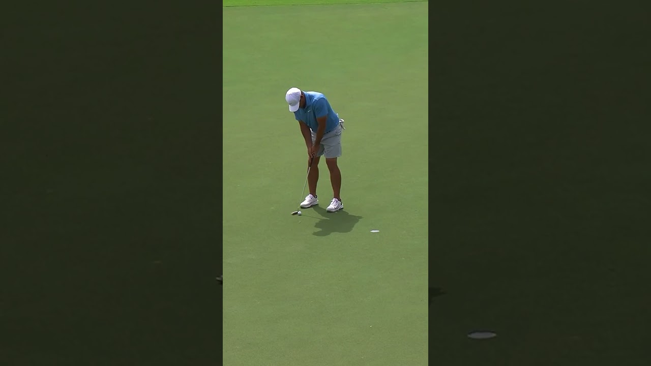 Brooks Koepka has no issues in the bunker. He puts it close for birdie #livgolfsingapore #golf