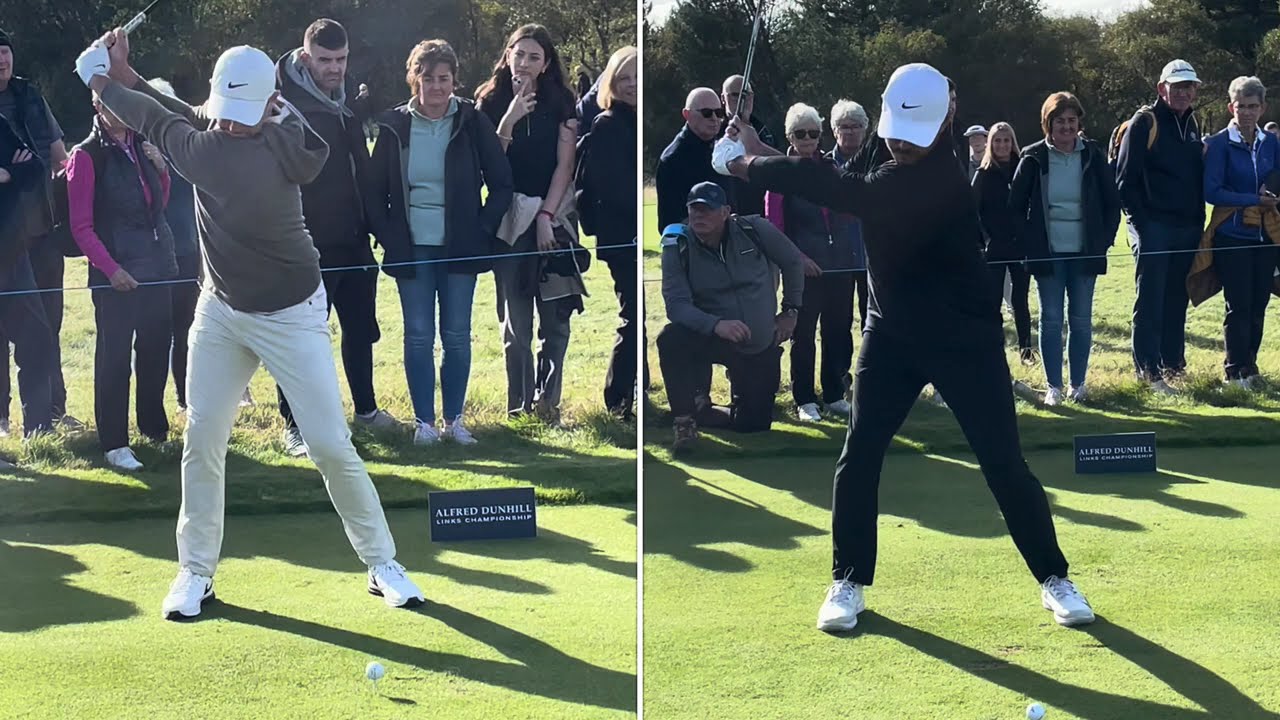 Rory McIlroy v Brooks Koepka Slow Motion Driver Swing Carnoustie 2024 #golf #golfswing