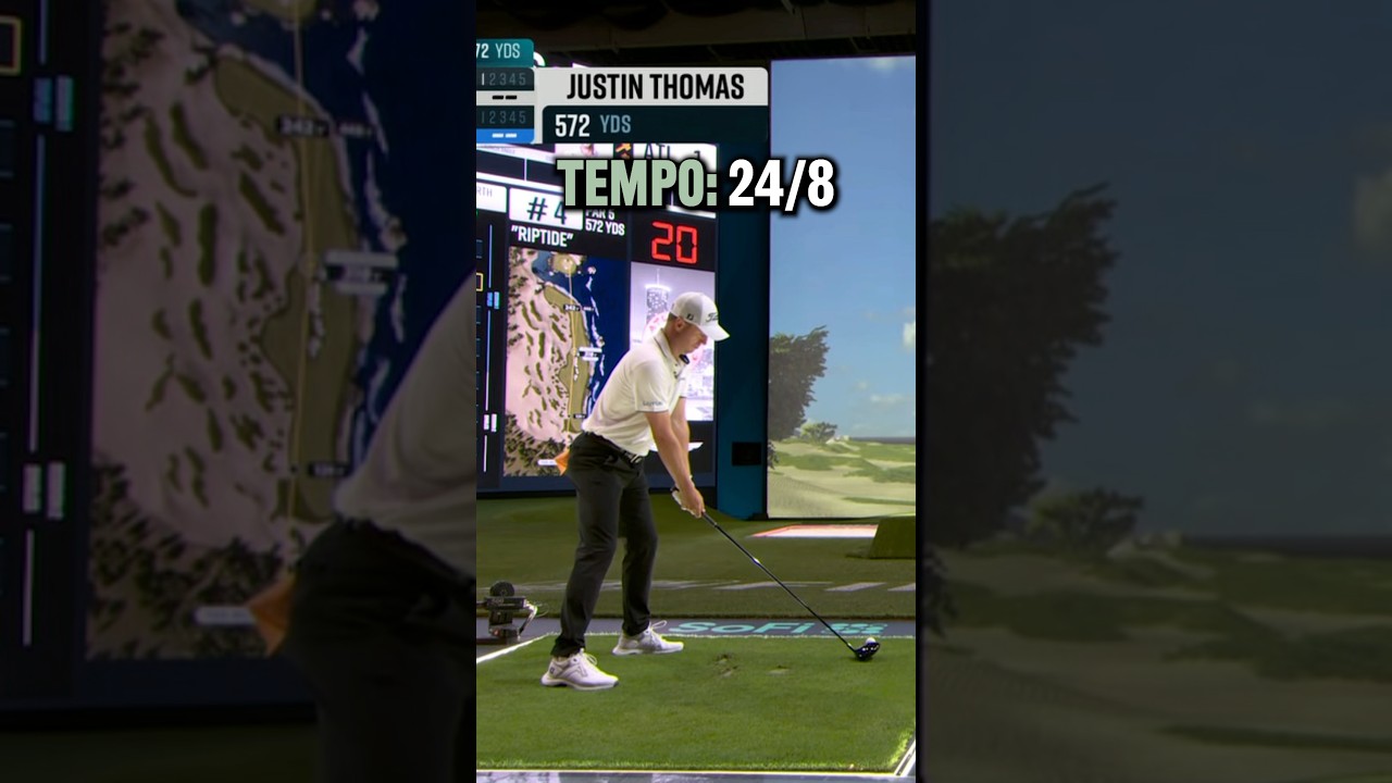 Justin Thomas crushed this drive at the championship match of the TGL! #golf
