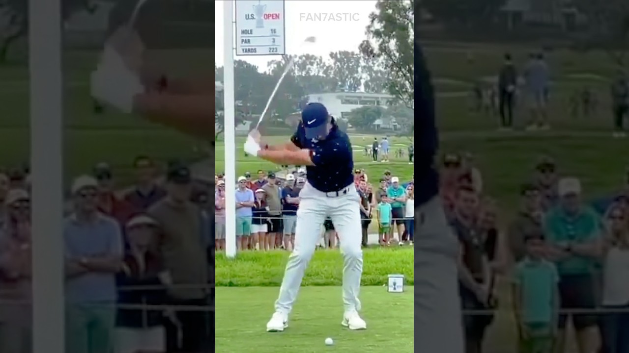 PGA Rory Mcilroy Golf Iron Swing Slow Motion