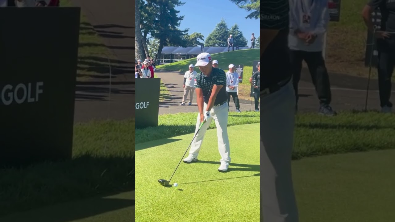 【日本一曲がらない男】稲森 佑貴プロのドライバースイング動画 （2023）