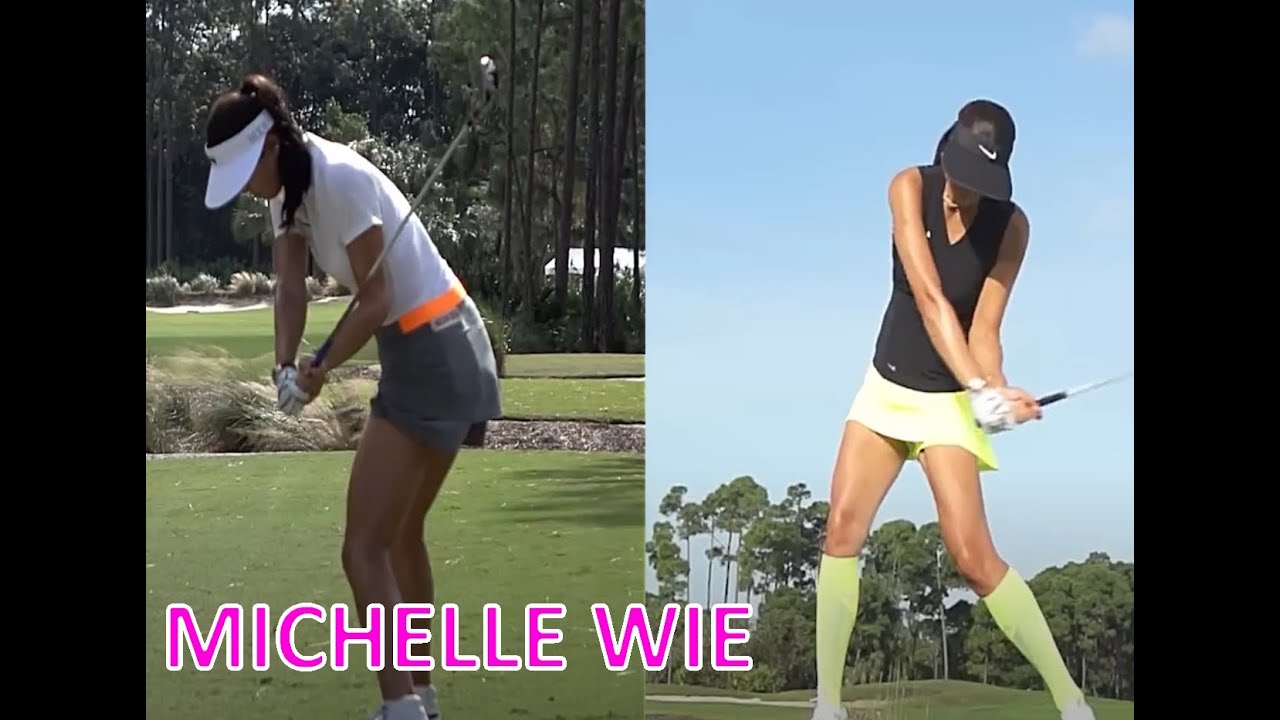 Michelle Wie's Slow Motion Golf Swing - Mirror training