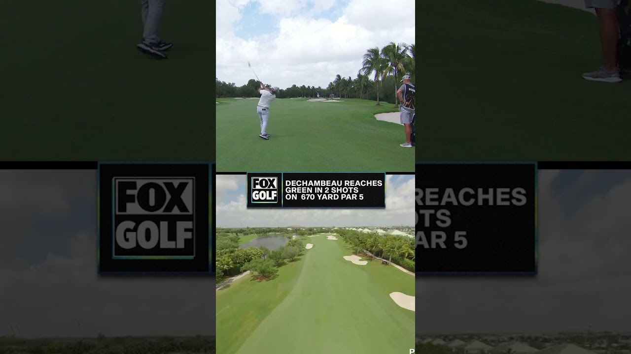 Bryson DeChambeau reaches GREEN in 2 shots on a 670 yard par 5 😱 #golf #livgolf #golfswing