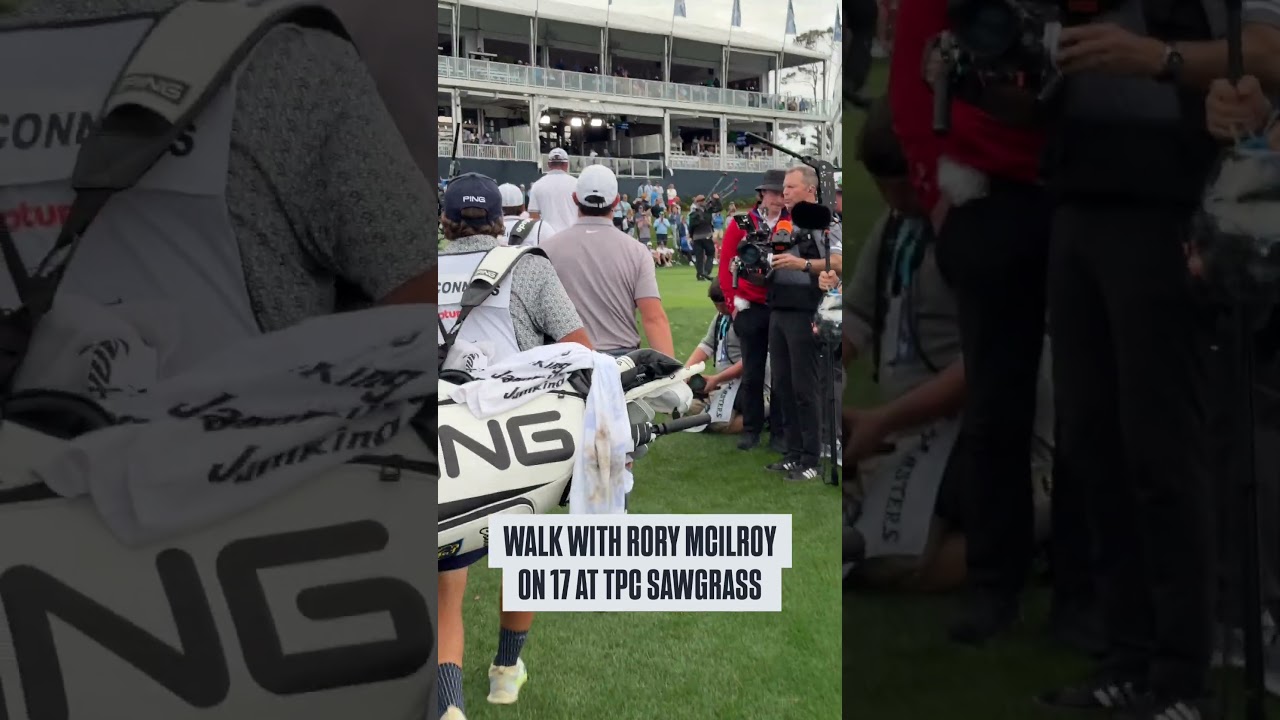 Rory McIlroy walks up 17 at TPC Sawgrass. ⛳️ #theplayers #rorymcilroy #pgatour #tpcsawgrass #golf