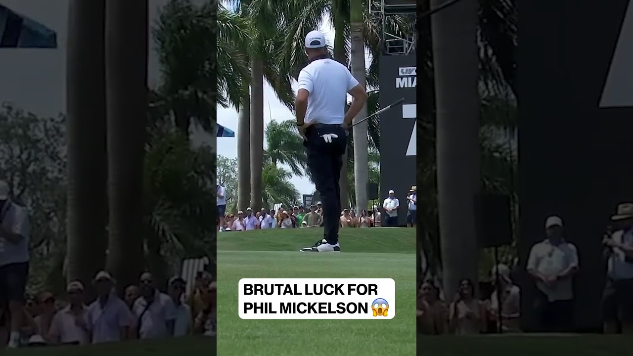 BRUTAL LUCK for Phil Mickelson in final round at LIV Golf Miami #liv #lefty  #golf #golfswing