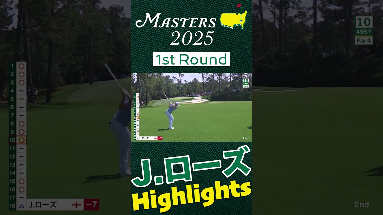 【マスターズ 第1日】単独首位 ジャスティン・ローズ Highlights #masters #golf