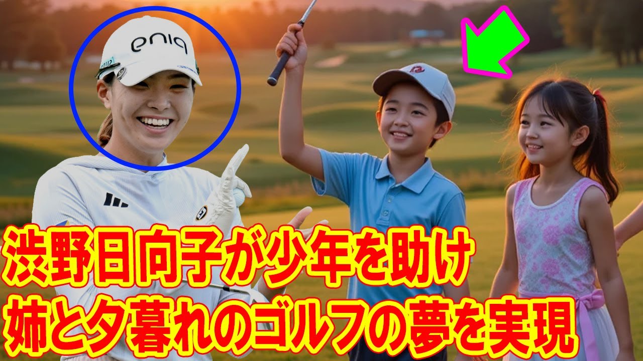 渋野日向子が少年を助け、姉と夕暮れのゴルフの夢を実現
