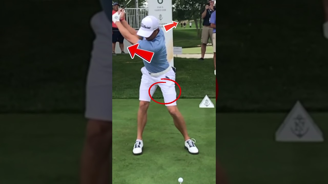 justin thomas slow motion swing DRIVER - HIPS IN BACKSWING GOLF.