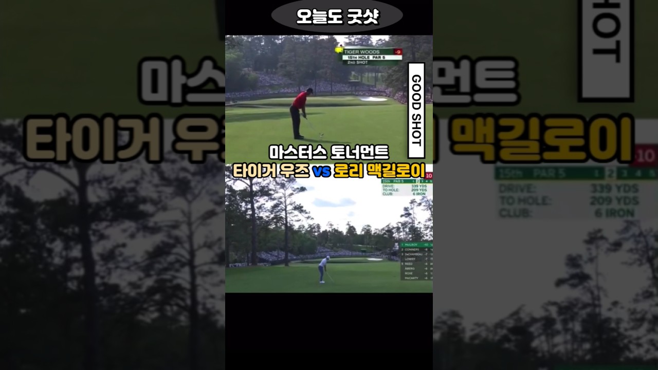 황제 타이거 우즈에게 한발짝 더 다가간 로리 맥길로이! 마스터스 토너먼트 베스트샷 비교! #golf