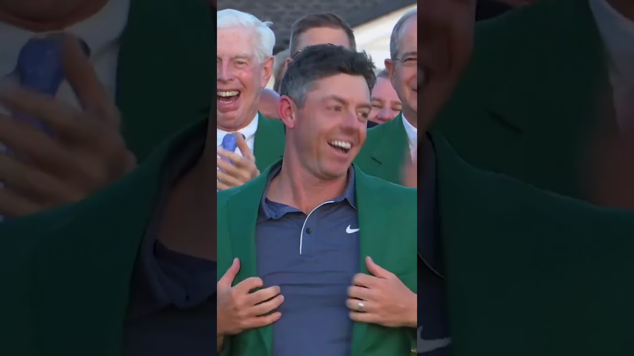 Rory McIlroy receives his Green Jacket. #themasters