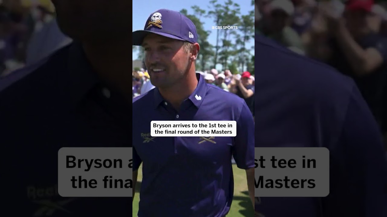 “Look at the gladiatorial arrival of Bryson DeChambeau at the first.” #themasters #shorts