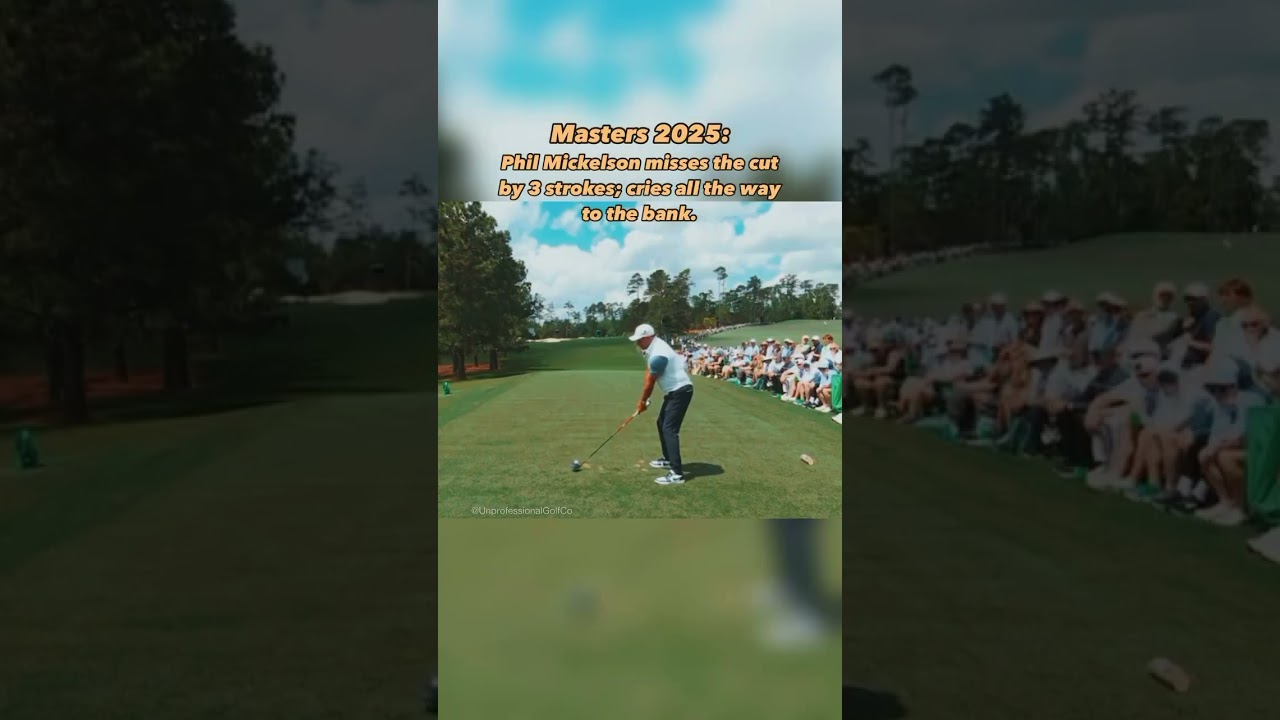 Phil Mickelson swing is nice! He just missed the cut at the Masters 2025 #golf #golfshorts