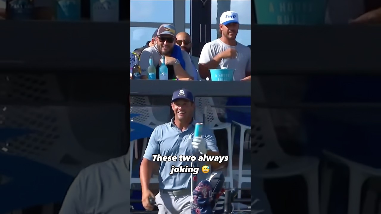 That time Brooks handed Bryson a beverage during play 🤣 #golf #LIVGolf