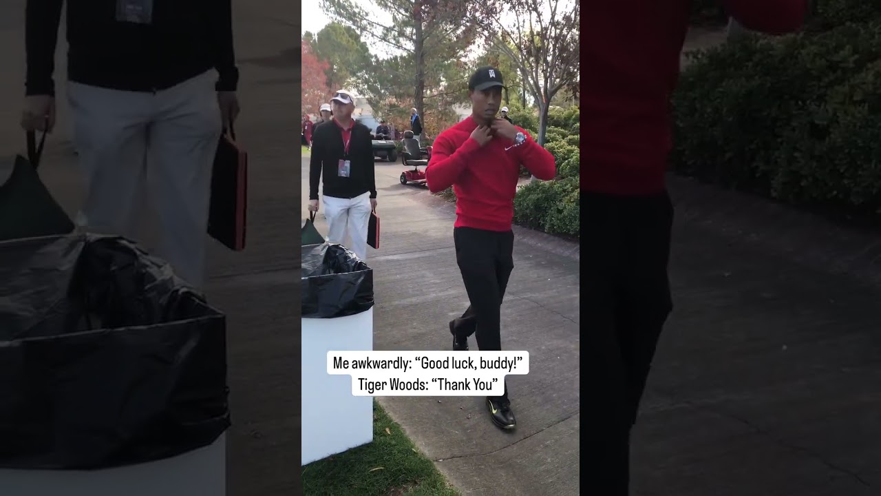 This awkward interaction with Tiger Woods 😂 #shorts