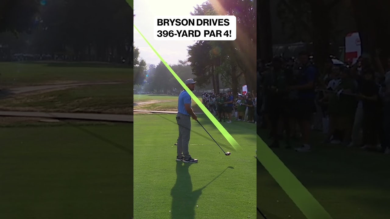 Bryson DeChambeau DRIVES 396-YARD PAR 4 😲 #liv #livgolf #golf #golfer #golfswing