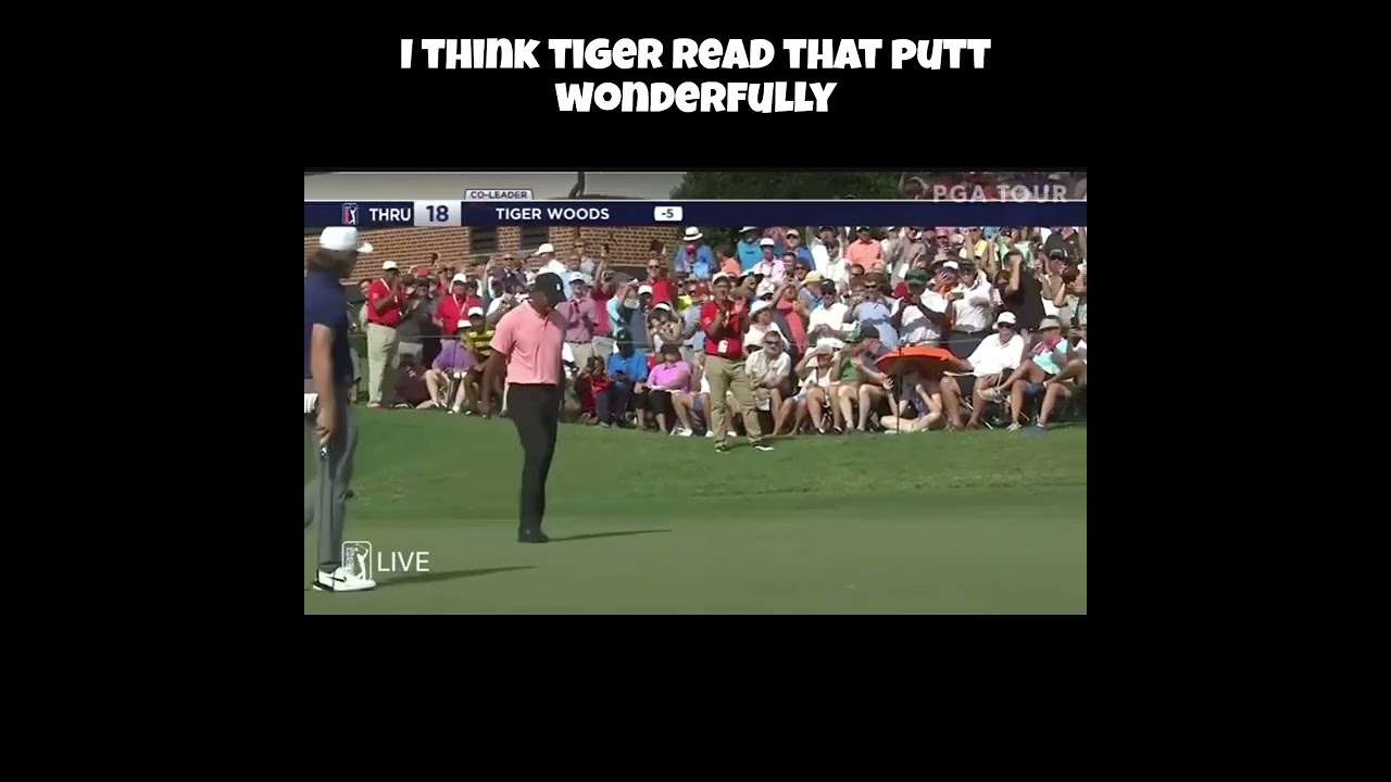 Tiger Woods Makes Outstanding Eagle Putt! #golf #tigerwoods #pgatour