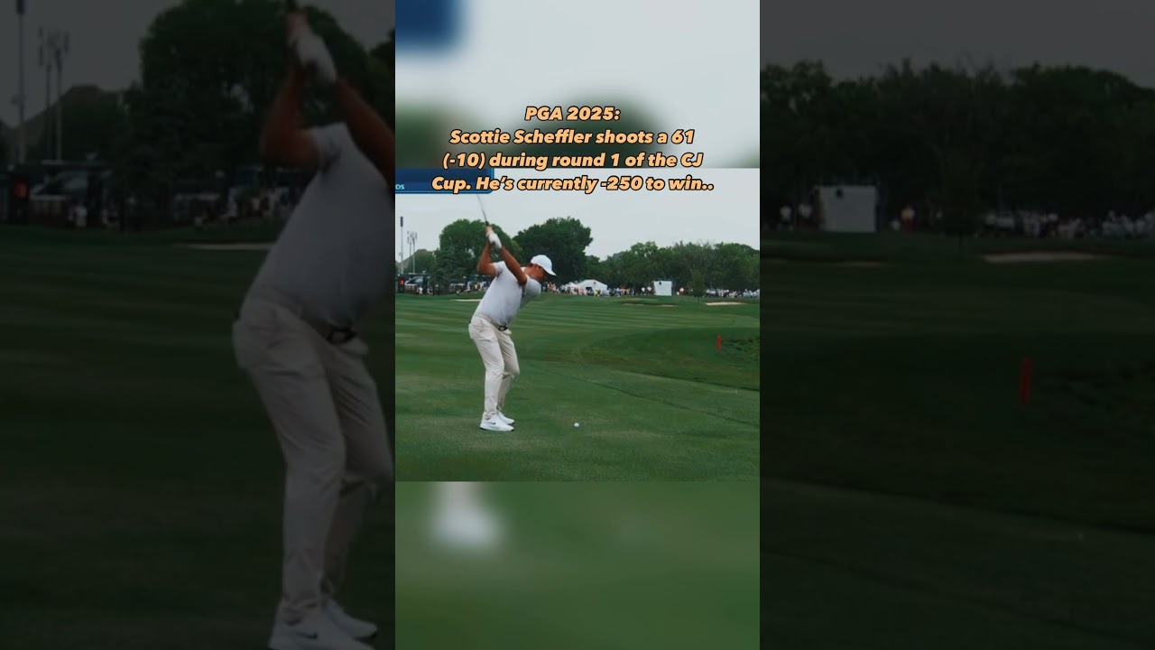 Scottie Scheffler shoots a 61 at the CJ Cup! #golf #golfshorts #pga #pgatour