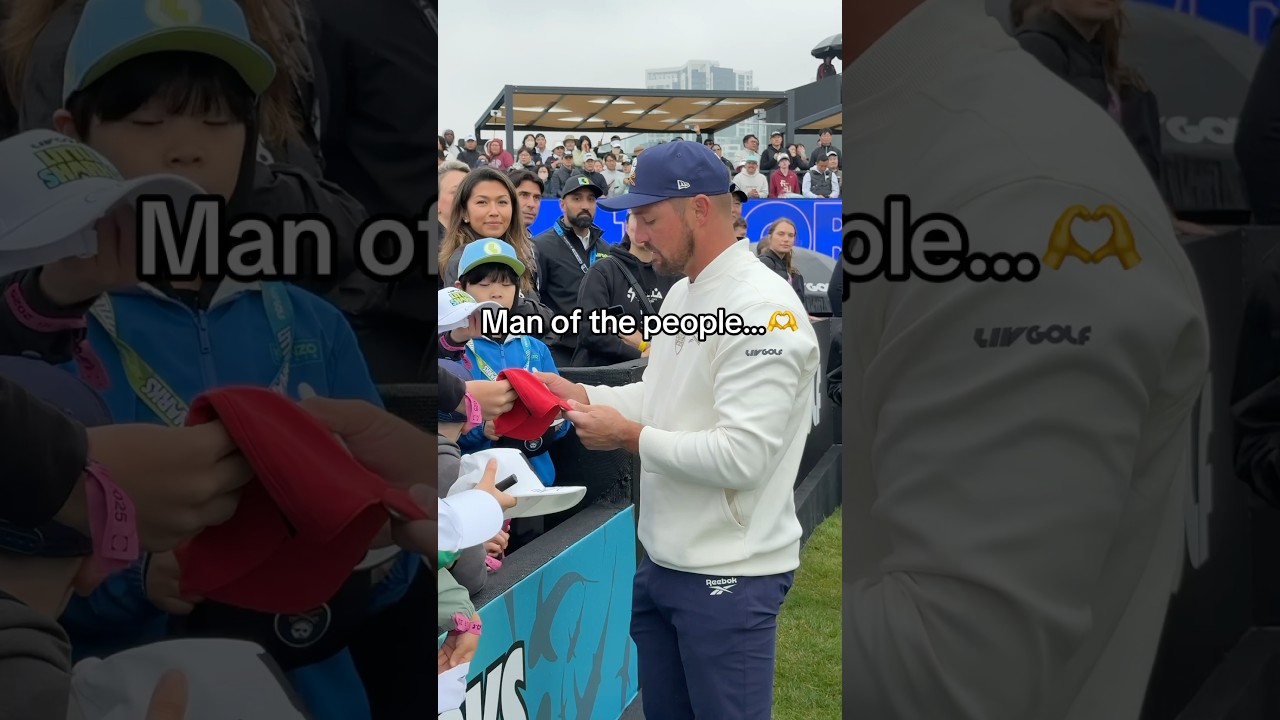 Getting your hat signed by Bryson DeChambeau🙌 #golf #LIVGolf