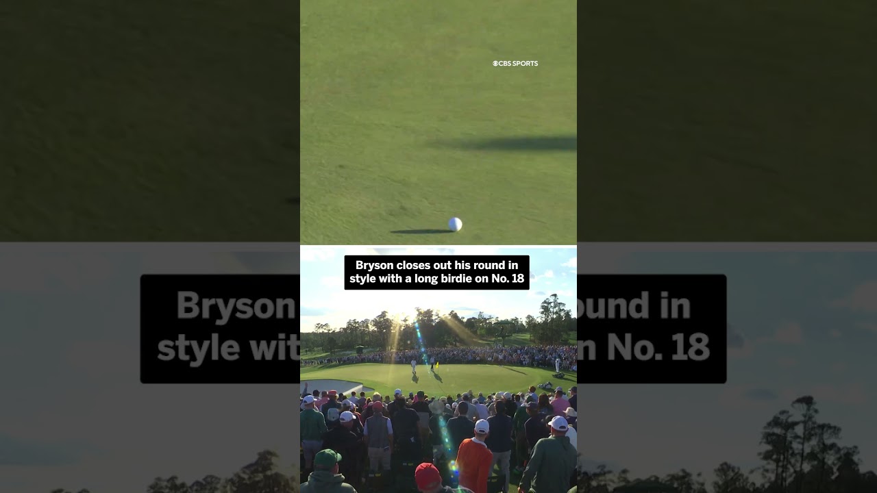 Bryson gets a big roar from the patrons on No. 18 #themasters #shorts