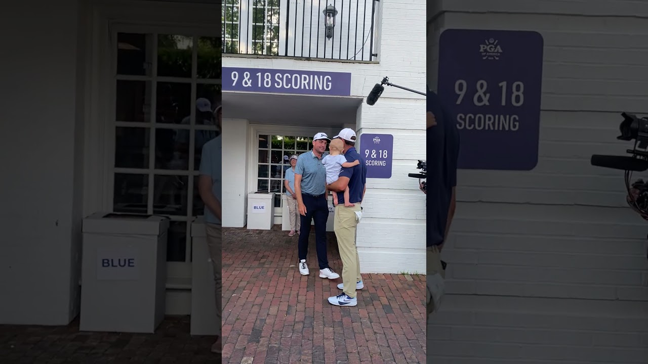The moment Scheffler receives congratulations from DeChambeau and the Ryder Cup captain