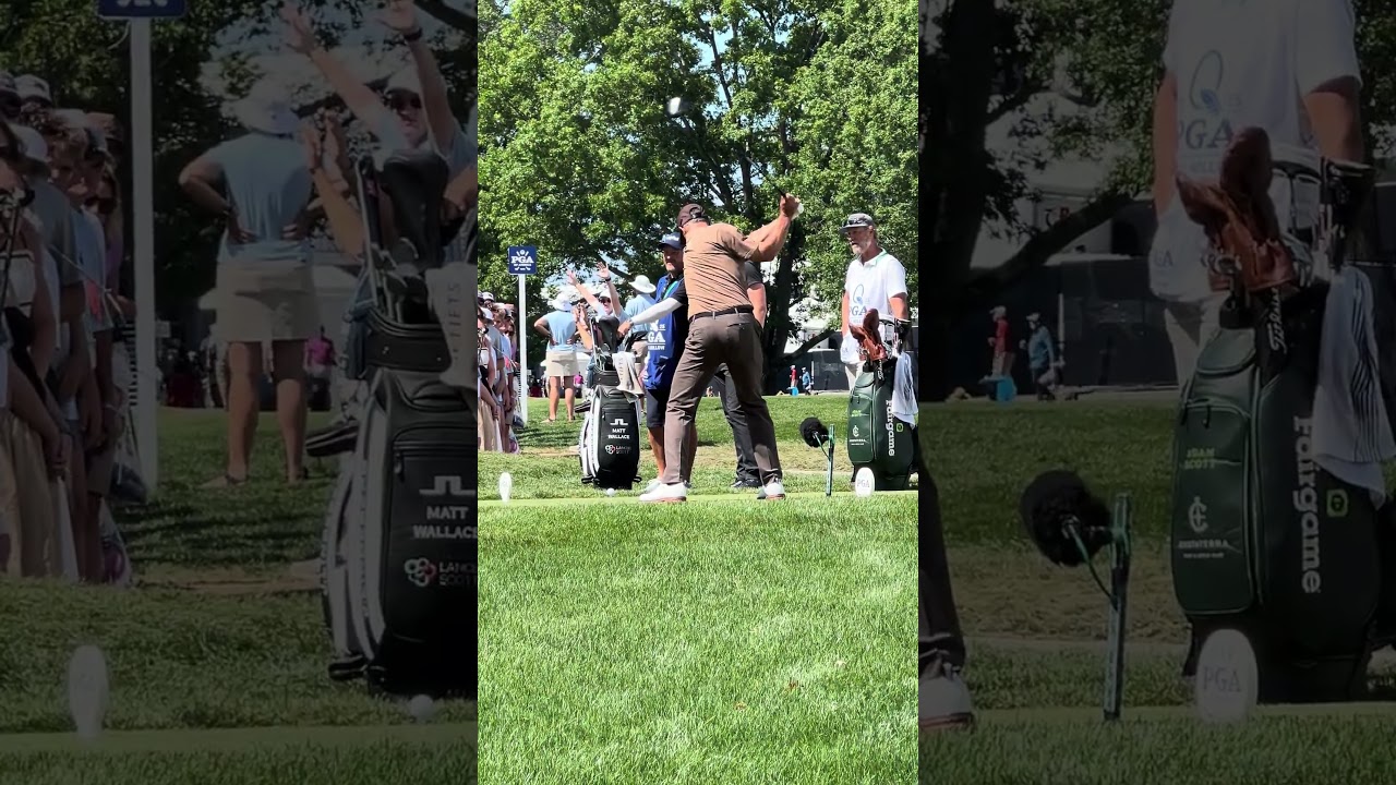 Adam Scott tees off on No. 11 at the 2025 PGA Championship #shorts #live #golf