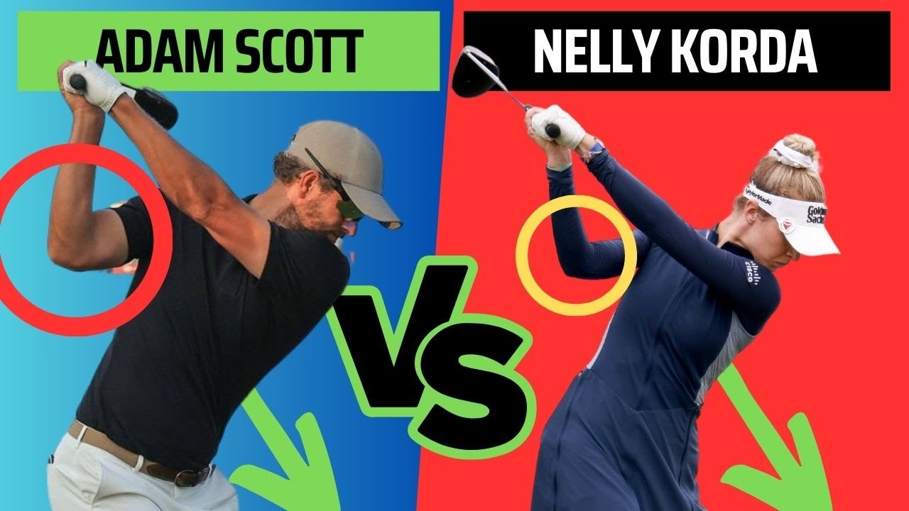 Adam Scott Vs Nelly Korda Swing Analysis Slow Motion