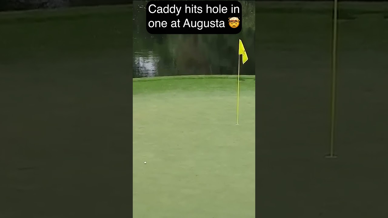 Caddy hits hole In One at Augusta! #golf #tigerwoods #golfshorts