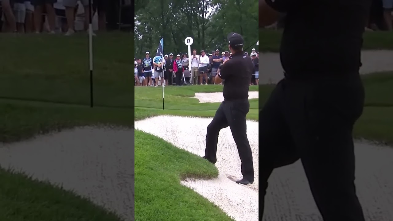 Phil Mickelson Holes Out Incredible!! 2025 #golfswing #livgolf  #philmickelson