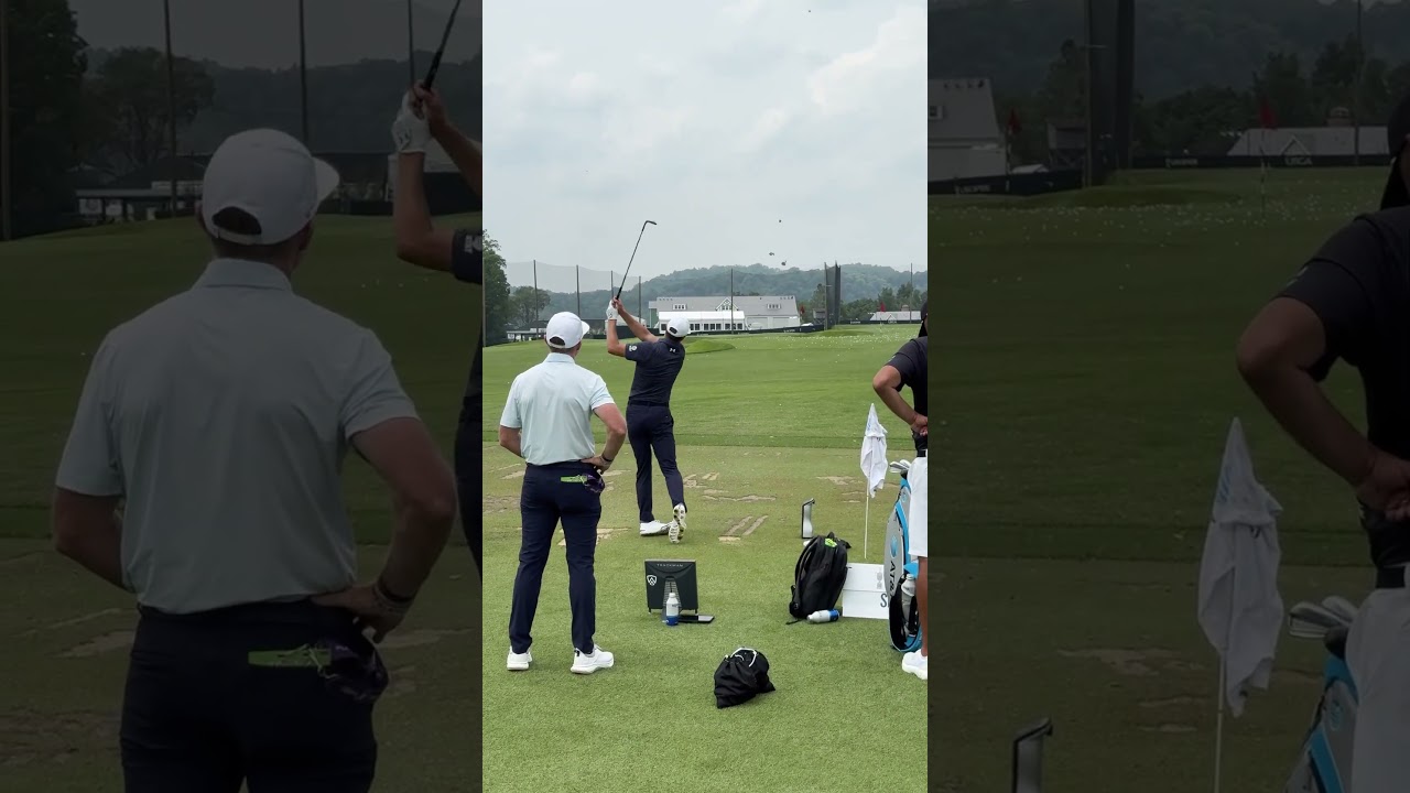 Jordan Spieth on the range after round 2 ⛳️ #golf #shorts #oakmont #usopen