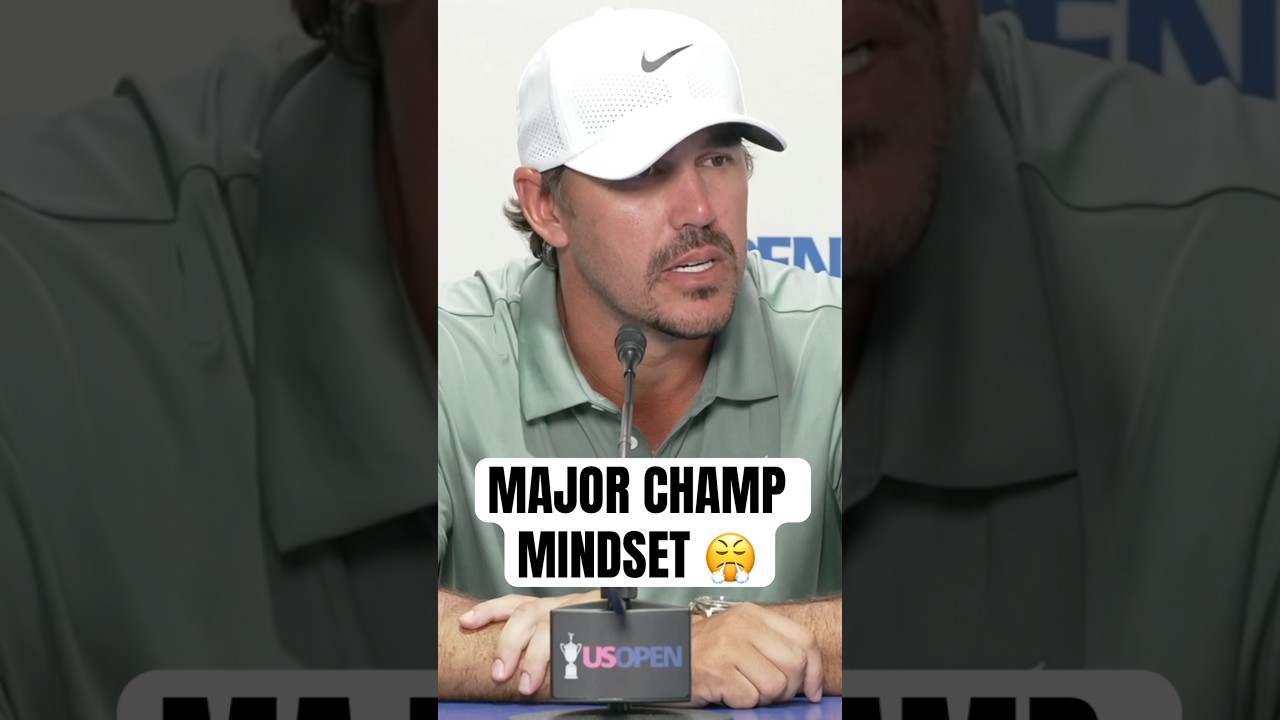 Brooks after getting a talking to from his coach, Pete Cowen 😤 #golf #LIVGolf #USOpen
