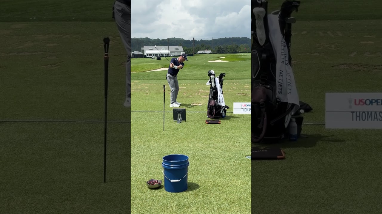 Justin Thomas practicing on Saturday at U.S. Open after missing cut