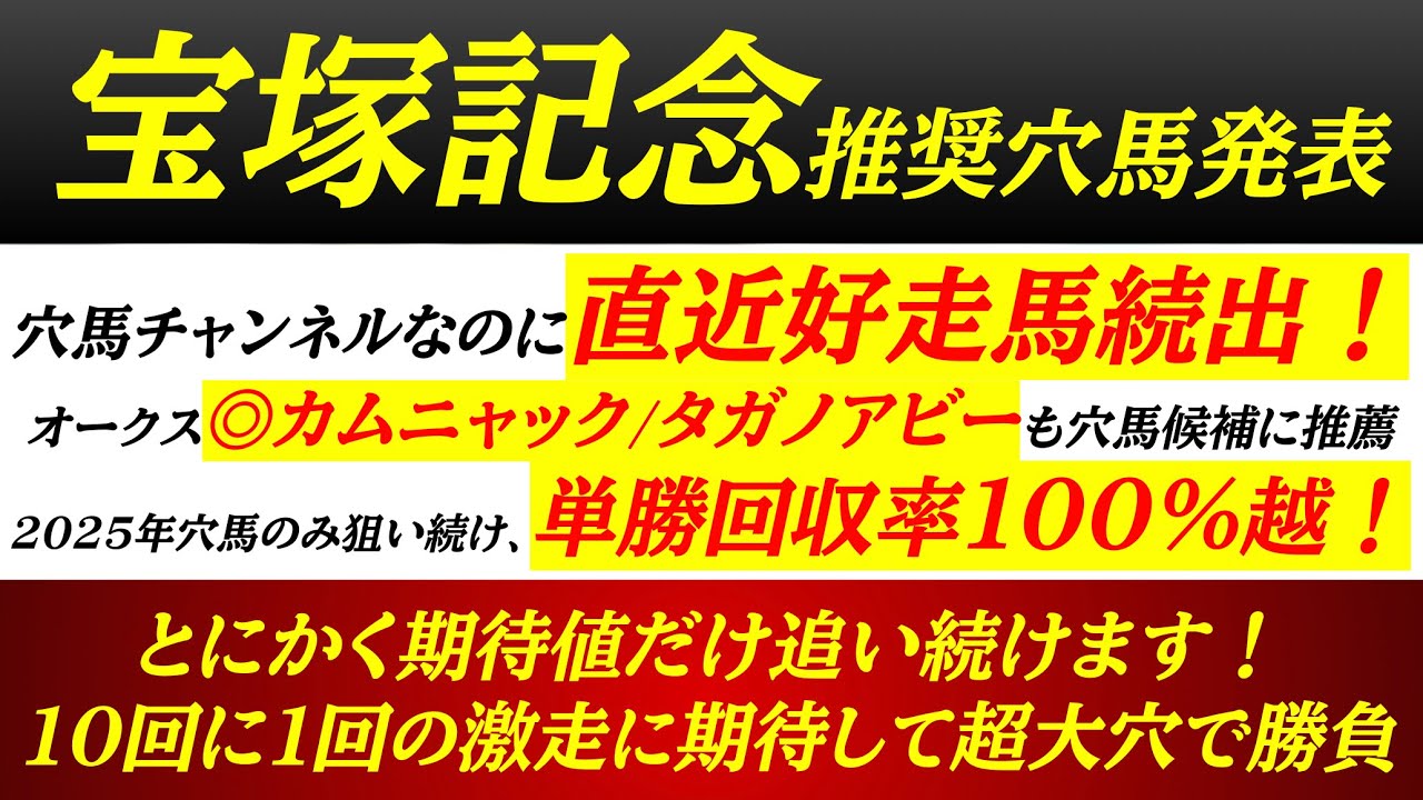 【宝塚記念2025】推奨穴馬発表！当てに行かず超爆穴で勝負します！この爆穴展開向く可能性あるぞ！