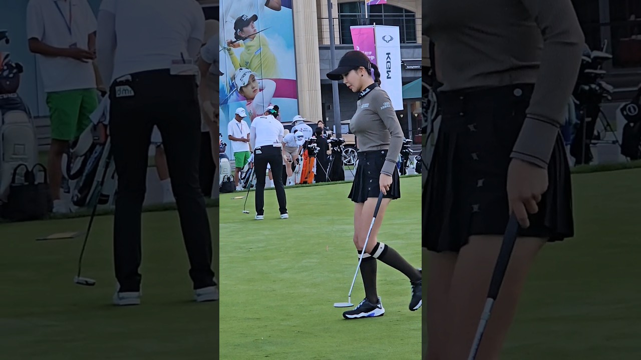 안신애, 미모 여신이 연습그린에... KG 레이디스 오픈 1R