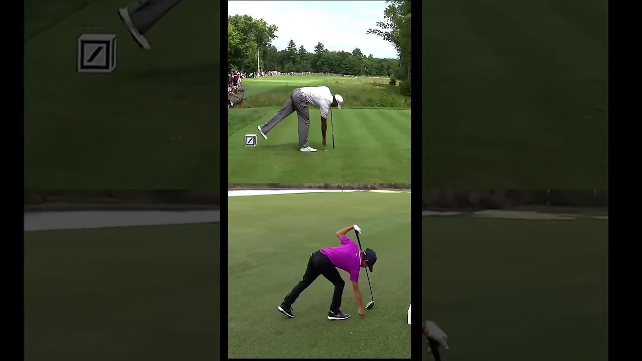 Tiger woods looking in the mirror watching his son Charlie #tigerwoods #charliewoods #pga